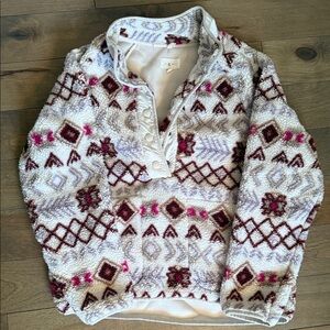 Lou and Grey Cozy Patterned Sweater - Cream and Brown